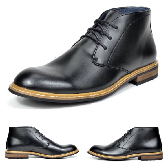 NEW Mens Bruno Leather Lined Ankle Boots Oxfords - Picture 1 of 2